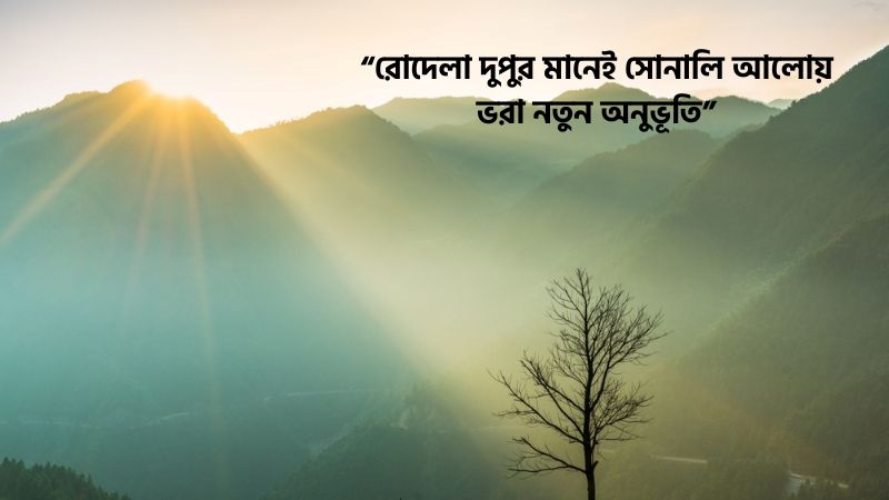 রোদেলা দুপুর নিয়ে ক্যাপশন