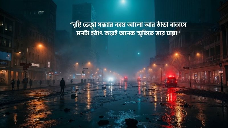বৃষ্টি ভেজা সন্ধ্যা নিয়ে ক্যাপশন